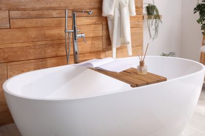 Modern Bathtub in Bathroom